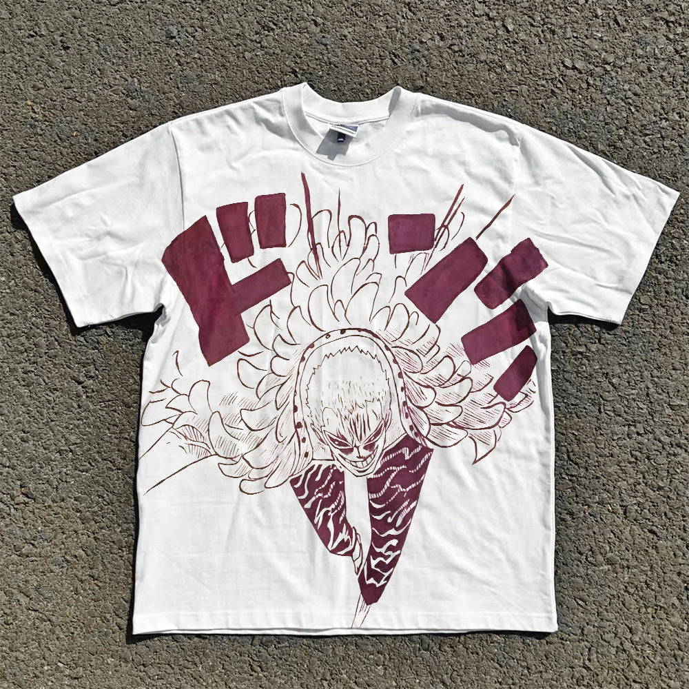 Men's Vintage Anime DTG Printed T-shirt Oversize Unisex Breathable Top Sports Shirt Y2K