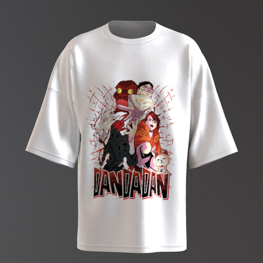 Men's T-shirt Anime DanDaDan DTG Pattern Summer 100% Cotton 305GSM Short Sleeve Unisex White