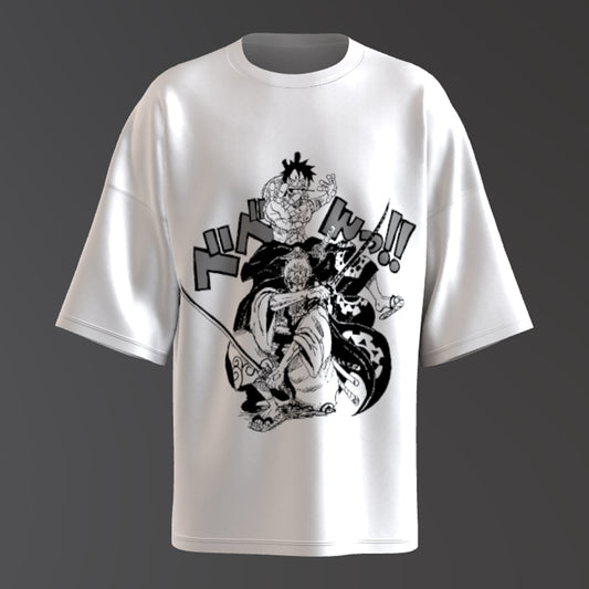 Men's Fashion T-shirt Anime DTG Pattern Summer 100% Cotton Short Sleeve Unisex White
