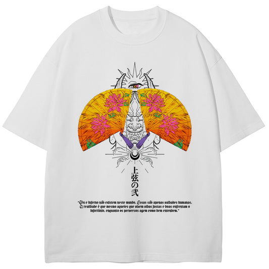 Men's T-shirt DTG Pattern T shirt Summer 100% Cotton 305GSM Short Sleeve Oversize Unisex White