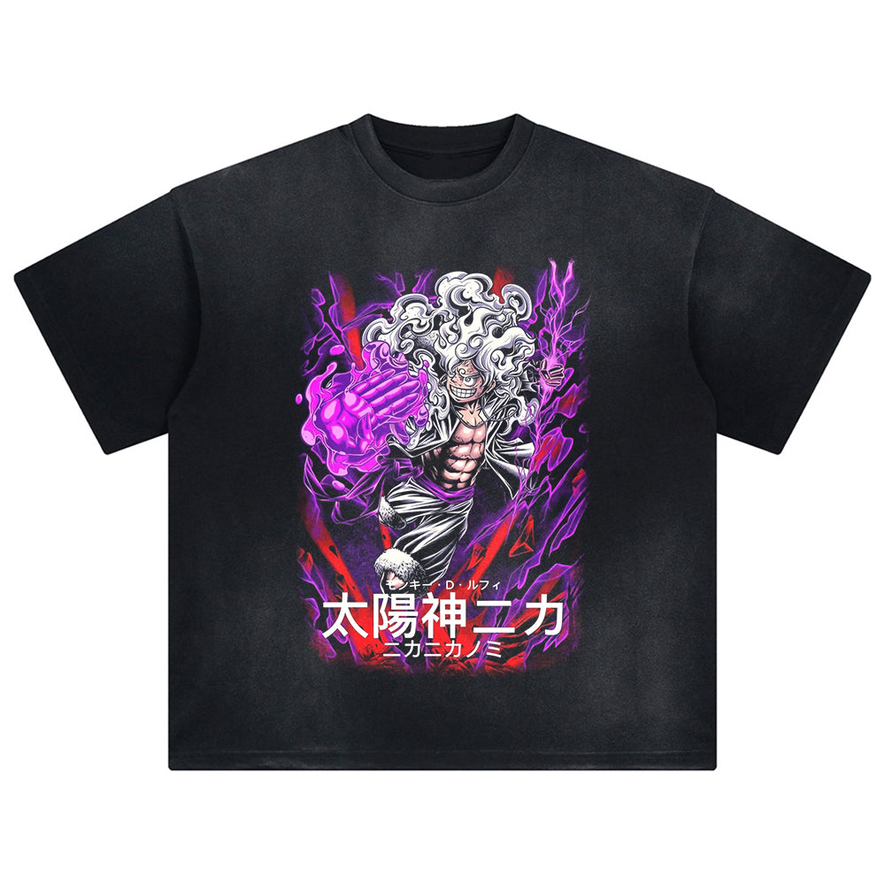 2025 Men Streetwear Harajuku Vintage Anime Cartoon Retro Graphic T-shirt Washed T-Shirt Oversized Men Cotton Tops